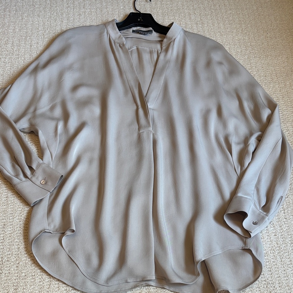 Vince Silk Gray Women's Blouse